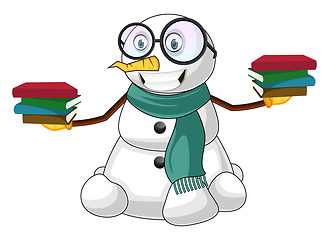 Image showing Smart Snowman illustration vector on white background