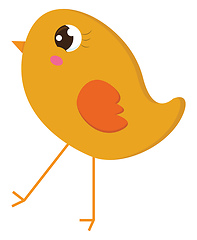 Image showing A small yellow chick vector or color illustration