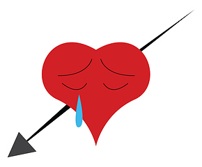 Image showing A broken heart vector or color illustration