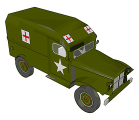 Image showing 3D vector illustration on a white background of a green military