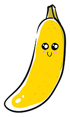 Image showing A cute ripen banana vector or color illustration