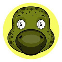 Image showing Simple green cartoon tortoise vector illustartion on white backg