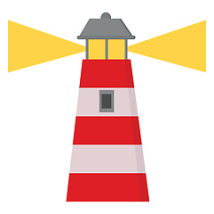 Image showing A cartoon lighthouse vector or color illustration