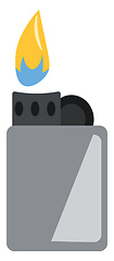 Image showing A grey zippo or cigarette lighter with flame vector color drawin