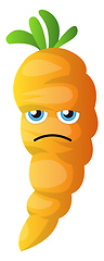 Image showing Sad cartoon carrot illustration vector on white background