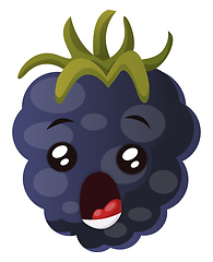 Image showing Mulberry monster with mouth wide open illustration vector on whi