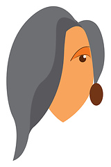 Image showing Grey haired lady vector or color illustration