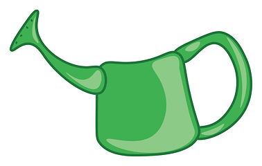 Image showing A green watering can vector or color illustration