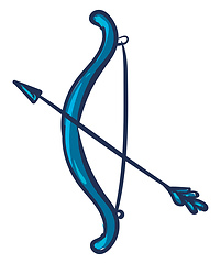 Image showing Clipart of bow and arrow vector or color illustration