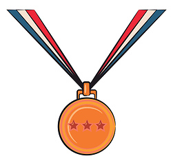 Image showing Golden medal for winner vector or color illustration