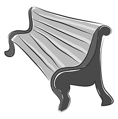 Image showing Doodle of a bench in perspective illustration color vector on wh