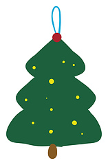 Image showing Spruce tree Xmas hanging toy for decoration vector or color illu