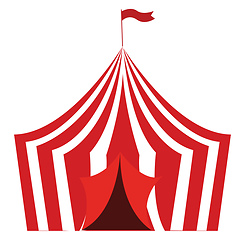 Image showing An elegant red-colored circus tent vector or color illustration