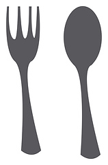 Image showing Cutlery set of spoon and fork vector or color illustration