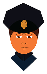 Image showing Cartoon police officer vector illustration on a white background