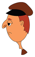 Image showing Man in brown cap vector or color illustration