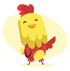 Image showing Happy rooster Easter art illustration web vector on a white back