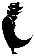 Image showing Man in a black coat, vector color illustration.