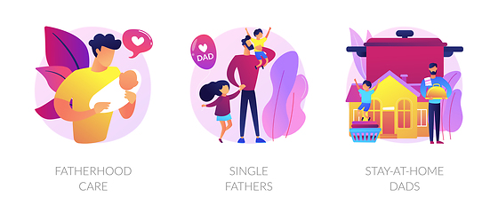 Image showing Men taking paternity leave abstract concept vector illustrations