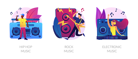 Image showing Popular music styles vector concept metaphors.