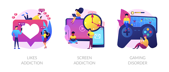Image showing Technology addiction vector concept metaphor.