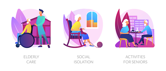 Image showing Old people lifestyle vector concept metaphors.