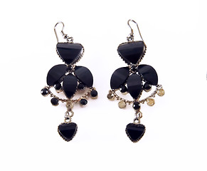 Image showing Isolated black earrings