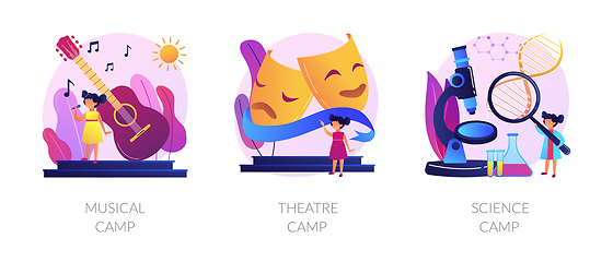 Image showing Kids creative and science camps vector concept metaphors