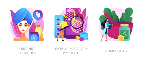 Image showing Organic pharmacological products vector concept metaphors.