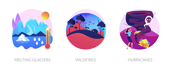 Image showing Global warming consequences vector concept metaphor.