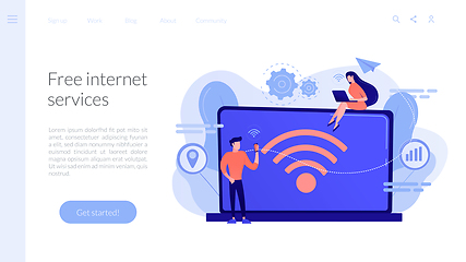 Image showing Wi-fi connection concept landing page.