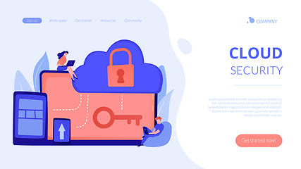 Image showing Cloud computing security concept landing page.