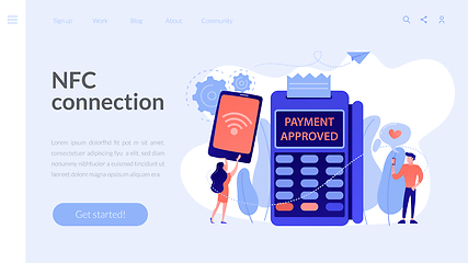 Image showing NFC connection concept landing page.