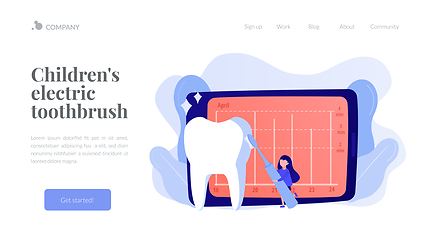 Image showing Children electric toothbrush concept landing page