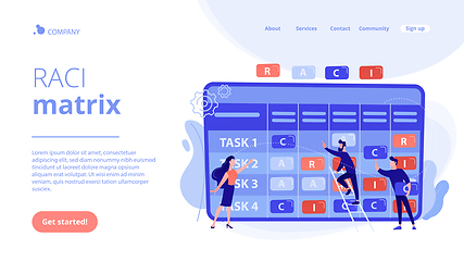 Image showing RACI matrix concept landing page.