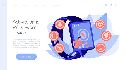 Image showing Fitness tracker concept landing page.