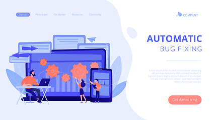 Image showing Cross platform bug founding concept landing page.