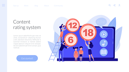 Image showing Content rating system concept landing page.
