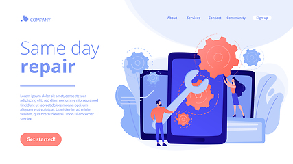 Image showing Smartphone repair concept landing page.