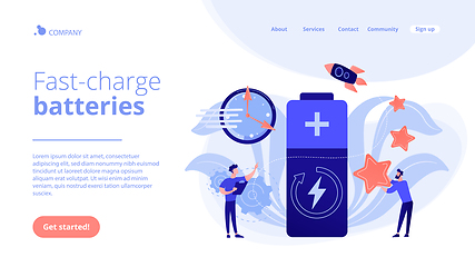 Image showing Fast charging technology concept landing page.