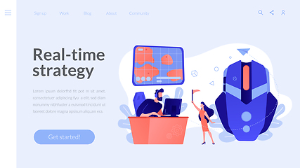 Image showing Strategy online games concept landing page.