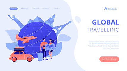 Image showing Global travelling concept landing page.