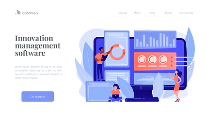 Image showing Innovation management software concept landing page.