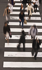 Image showing People crossing the street