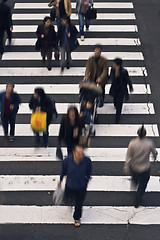 Image showing People crossing the street