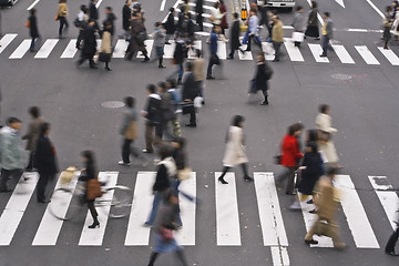 Image showing People crossing the street