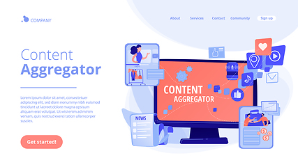 Image showing Content aggregator concept landing page