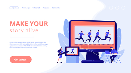 Image showing Computer animation concept landing page