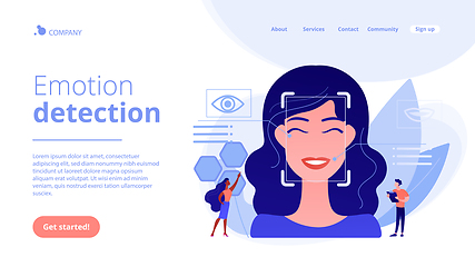 Image showing Emotion detection concept landing page.