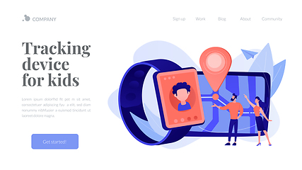 Image showing GPS kids tracker concept landing page.